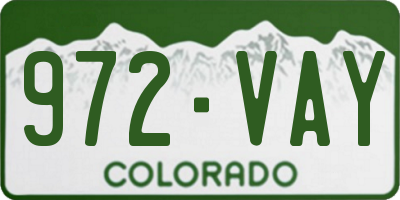 CO license plate 972VAY