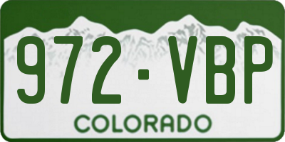 CO license plate 972VBP