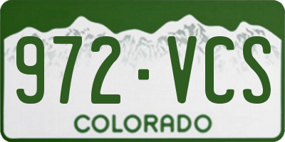 CO license plate 972VCS