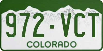 CO license plate 972VCT