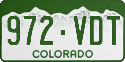 CO license plate 972VDT