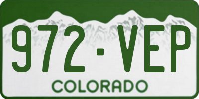 CO license plate 972VEP