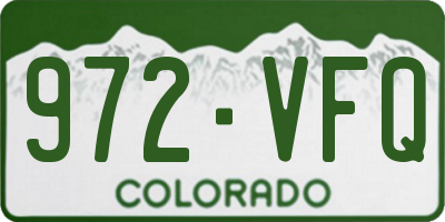 CO license plate 972VFQ