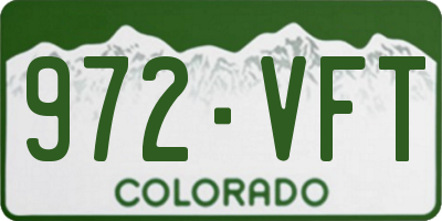 CO license plate 972VFT