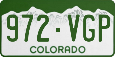 CO license plate 972VGP