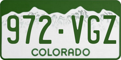 CO license plate 972VGZ