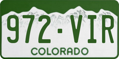 CO license plate 972VIR