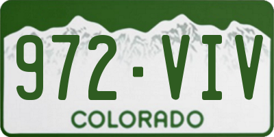 CO license plate 972VIV