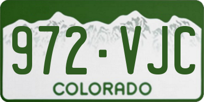 CO license plate 972VJC