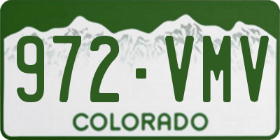 CO license plate 972VMV