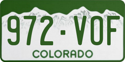 CO license plate 972VOF