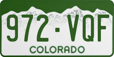 CO license plate 972VQF