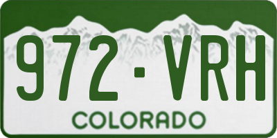 CO license plate 972VRH