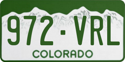 CO license plate 972VRL