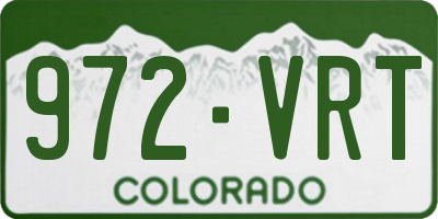 CO license plate 972VRT