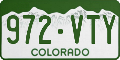 CO license plate 972VTY