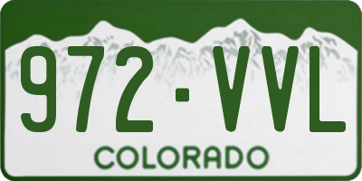 CO license plate 972VVL