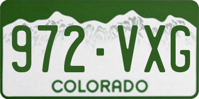 CO license plate 972VXG