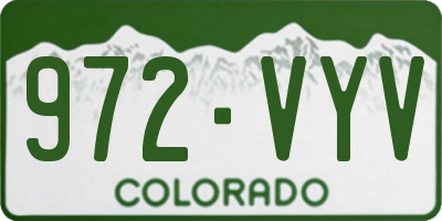 CO license plate 972VYV