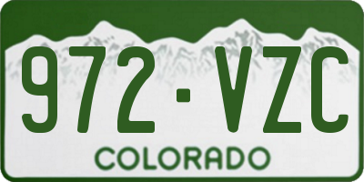 CO license plate 972VZC