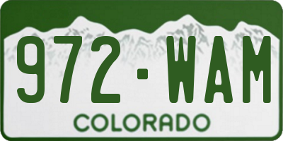 CO license plate 972WAM