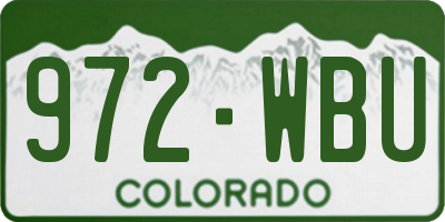 CO license plate 972WBU