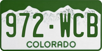 CO license plate 972WCB