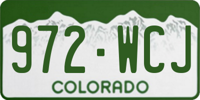 CO license plate 972WCJ