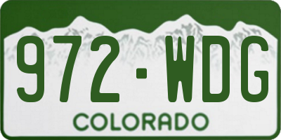 CO license plate 972WDG