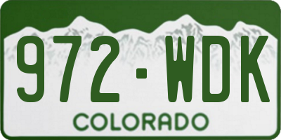 CO license plate 972WDK
