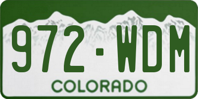 CO license plate 972WDM