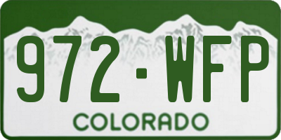 CO license plate 972WFP