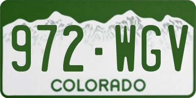 CO license plate 972WGV