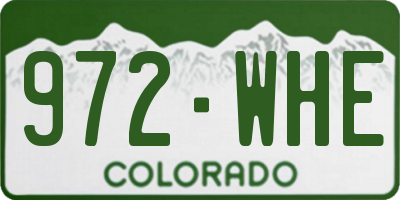 CO license plate 972WHE