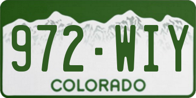 CO license plate 972WIY