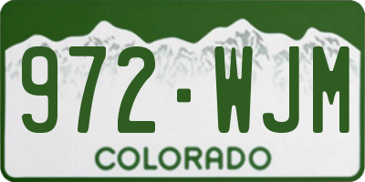 CO license plate 972WJM