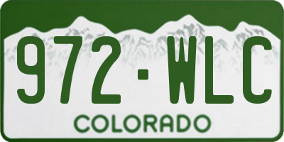 CO license plate 972WLC