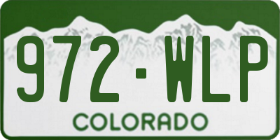 CO license plate 972WLP