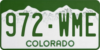 CO license plate 972WME