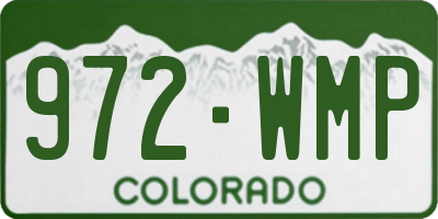 CO license plate 972WMP