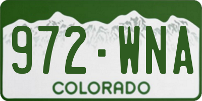 CO license plate 972WNA