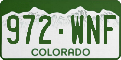 CO license plate 972WNF