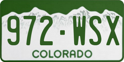 CO license plate 972WSX