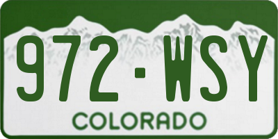 CO license plate 972WSY