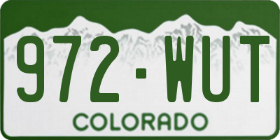 CO license plate 972WUT