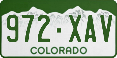 CO license plate 972XAV
