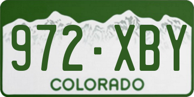 CO license plate 972XBY
