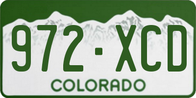 CO license plate 972XCD