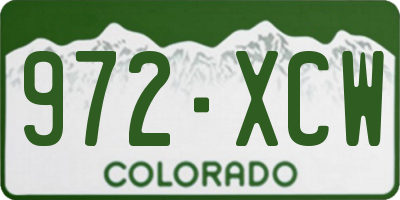 CO license plate 972XCW