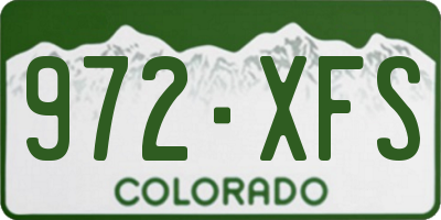 CO license plate 972XFS